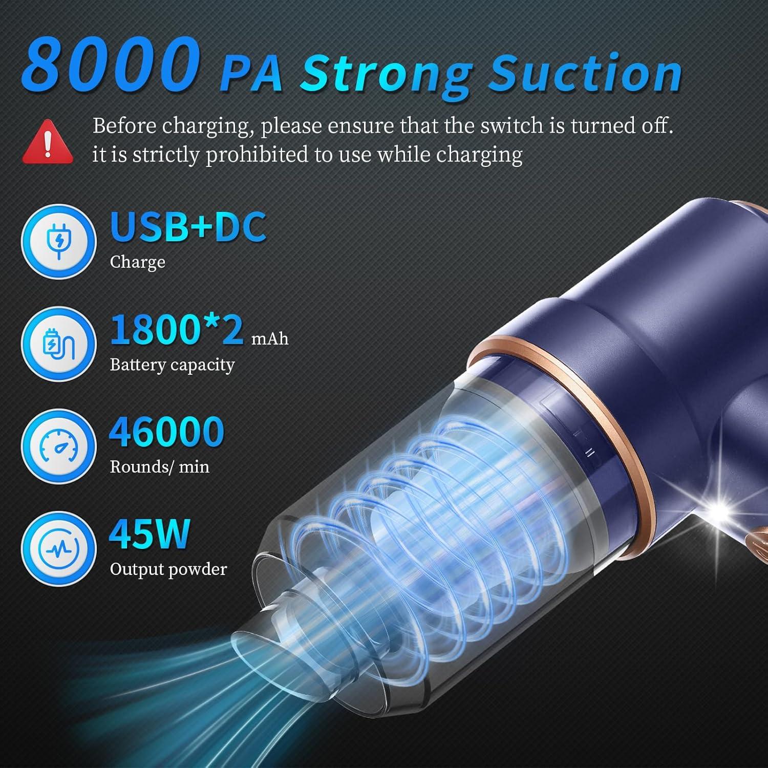 Aspiradora Portátil Inalámbrica Tejecu 120W HEPA Azul