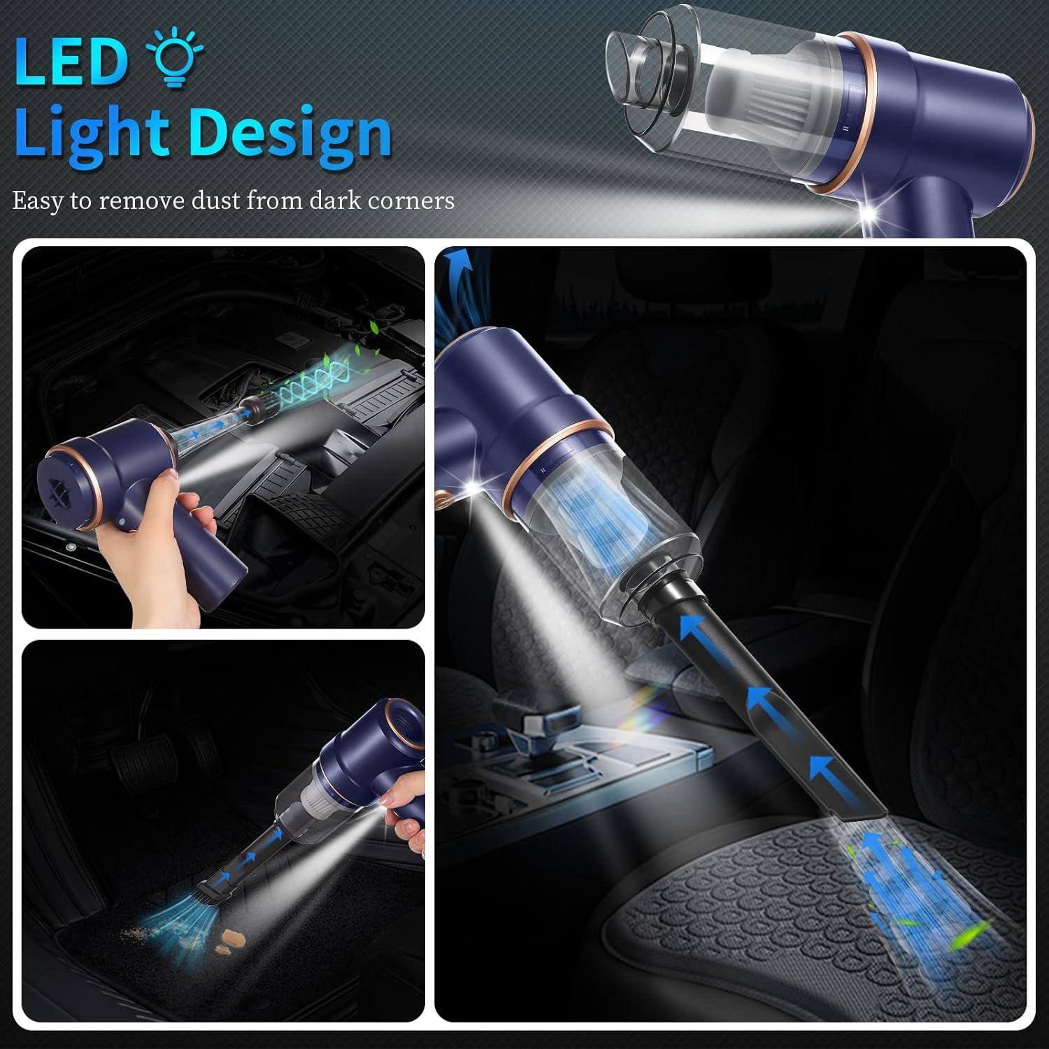 Aspiradora Portátil Inalámbrica Tejecu 120W HEPA Azul