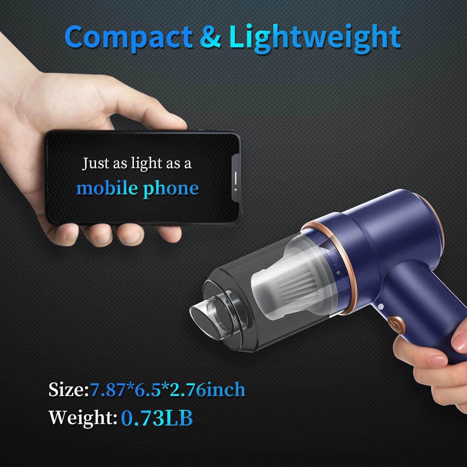 Aspiradora Portátil Inalámbrica Tejecu 120W HEPA Azul