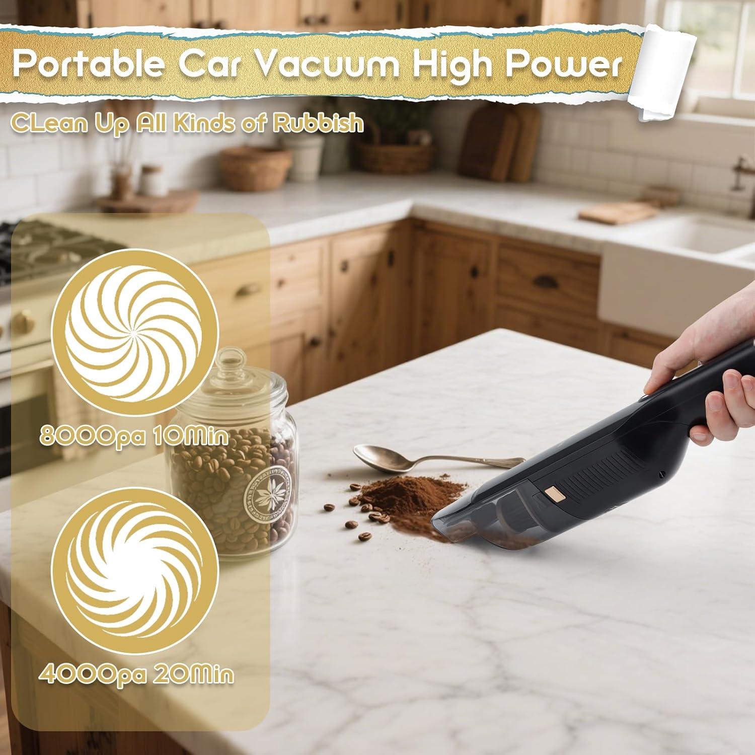 Aspiradora de Mano Inalámbrica VACFAM 2000mAh Filtro HEPA