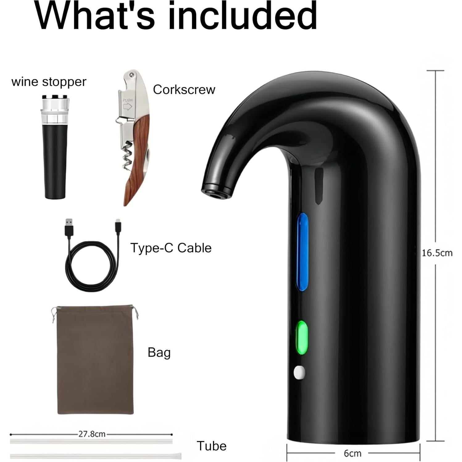 Aerador de Vino Eléctrico Yomety WA - Portátil y Eficiente