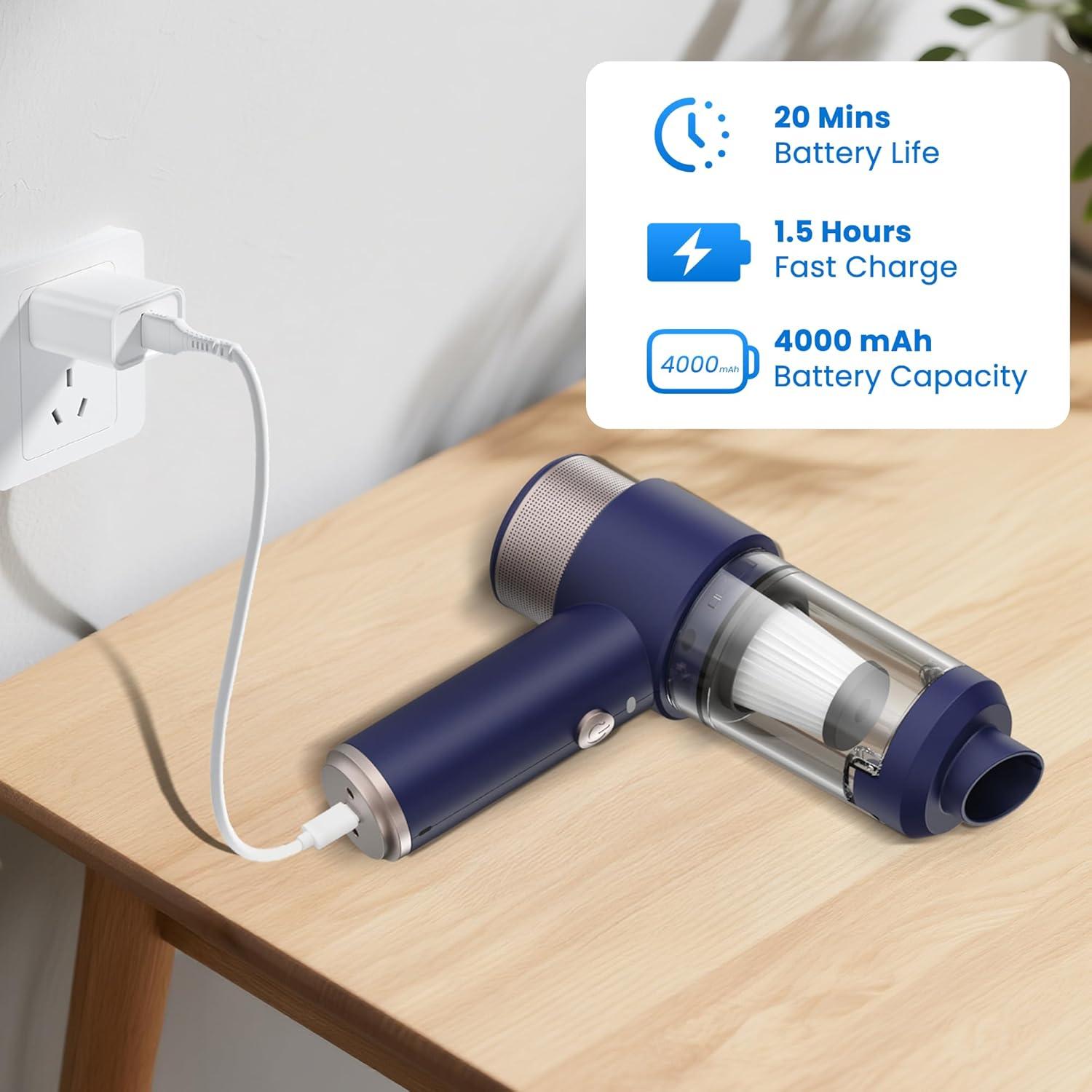 Aspiradora de Mano Inalámbrica Mecanto 12000Pa 3 en 1 HEPA