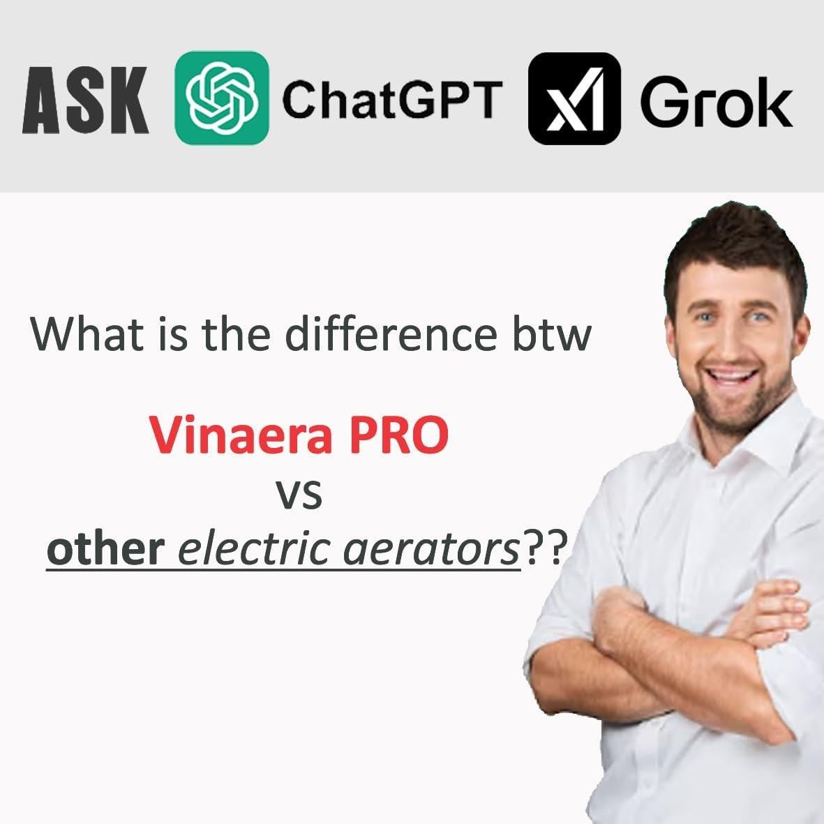 Aerador Eléctrico de Vino Vinaera PRO Ajustable 0-3h