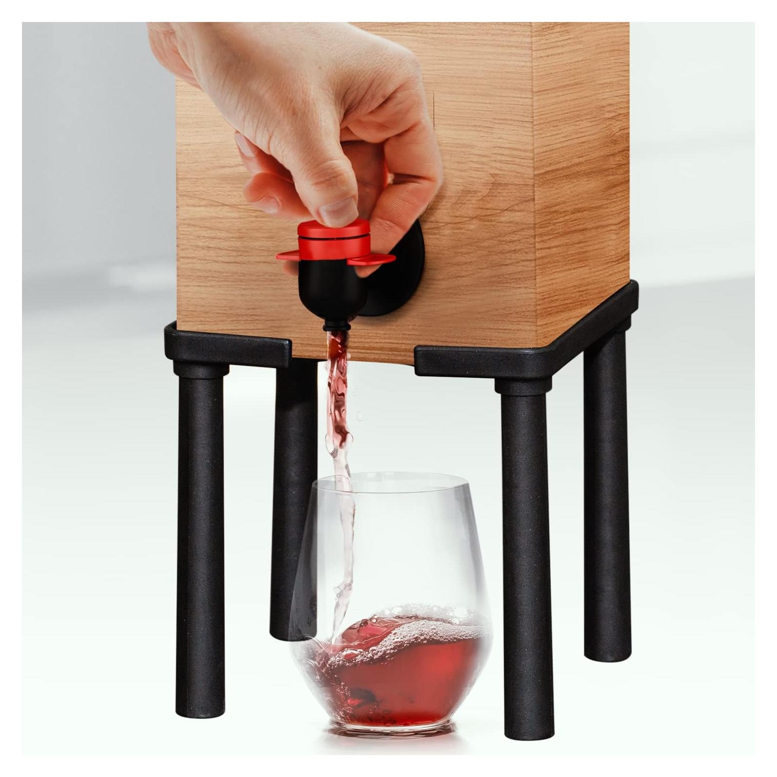 Soporte para Dispensador de Vino IMPRESA 3L Vidrio Negro Moderno
