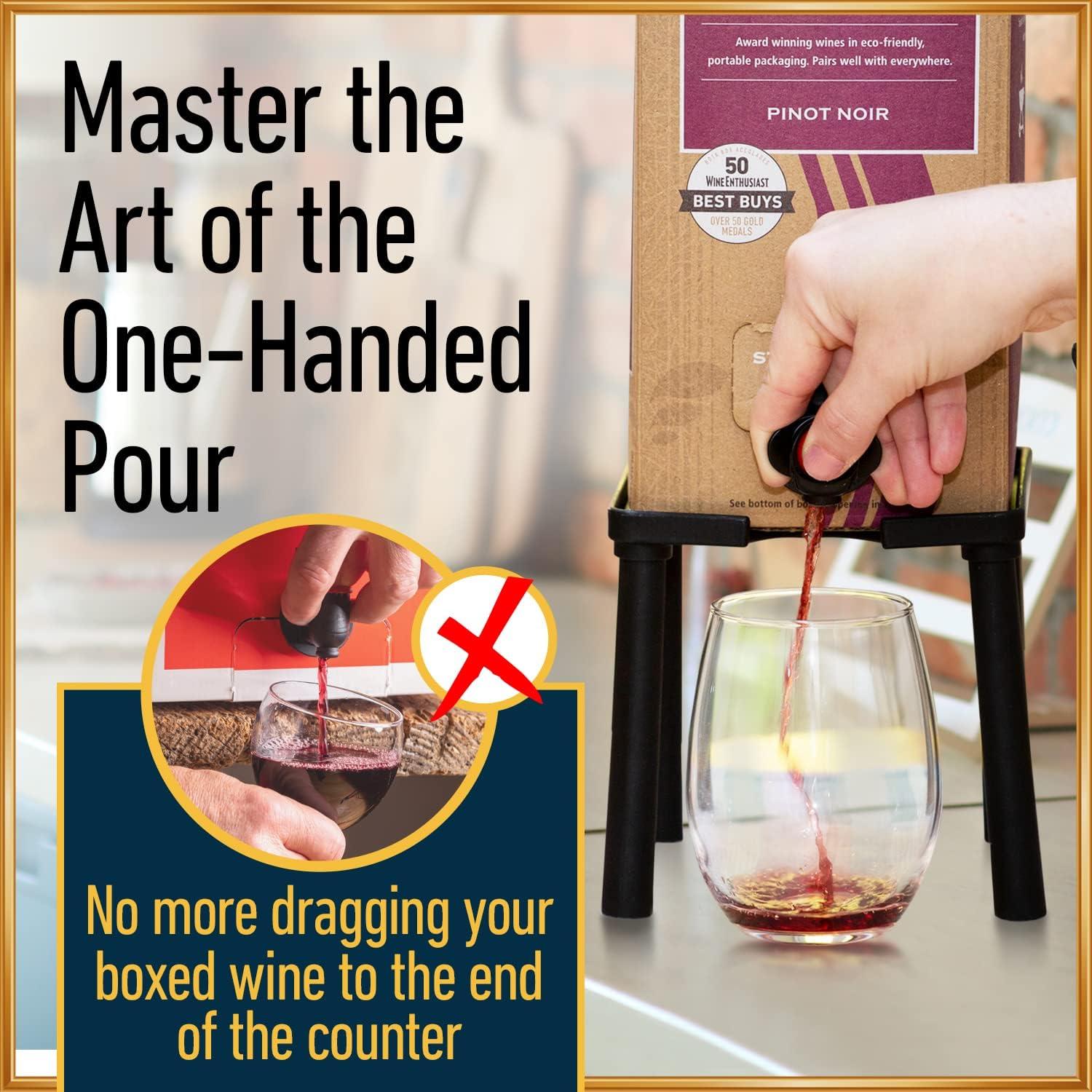 Soporte para Dispensador de Vino IMPRESA 3L Vidrio Negro Moderno