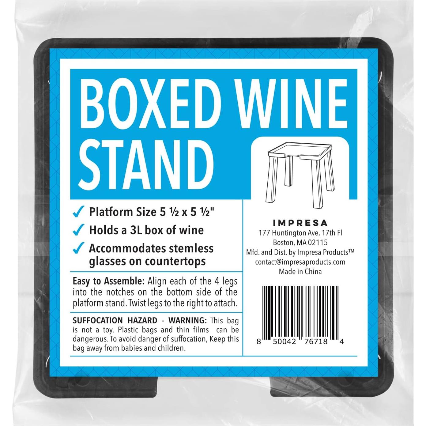 Soporte para Dispensador de Vino IMPRESA 3L Vidrio Negro Moderno