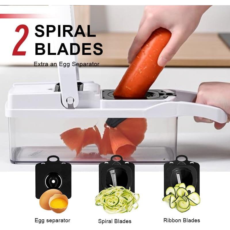 Picador de Verduras 22-en-1 Genérico con 8 Cuchillas y Contenedor 1.3L