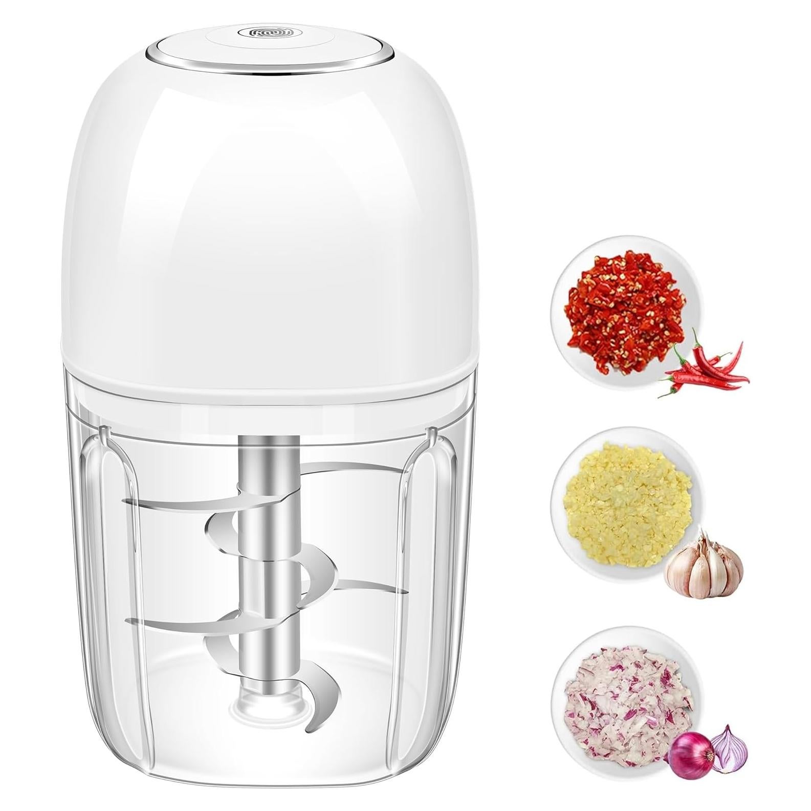 Picador de Ajo Eléctrico G4S3 450ml Portátil USB Blanco