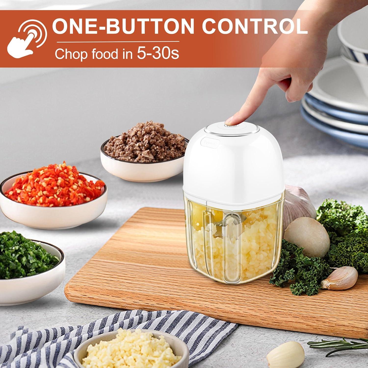 Picador de Ajo Eléctrico G4S3 450ml Portátil USB Blanco