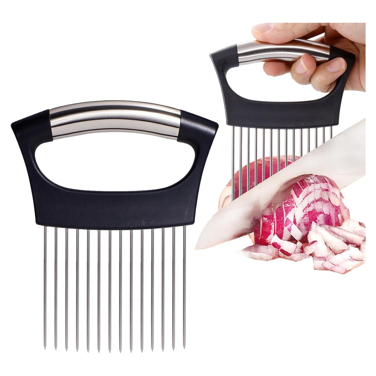 Cortador de Cebolla JAYVAR Extra Grande con 14 Agujas de Acero Inoxidable