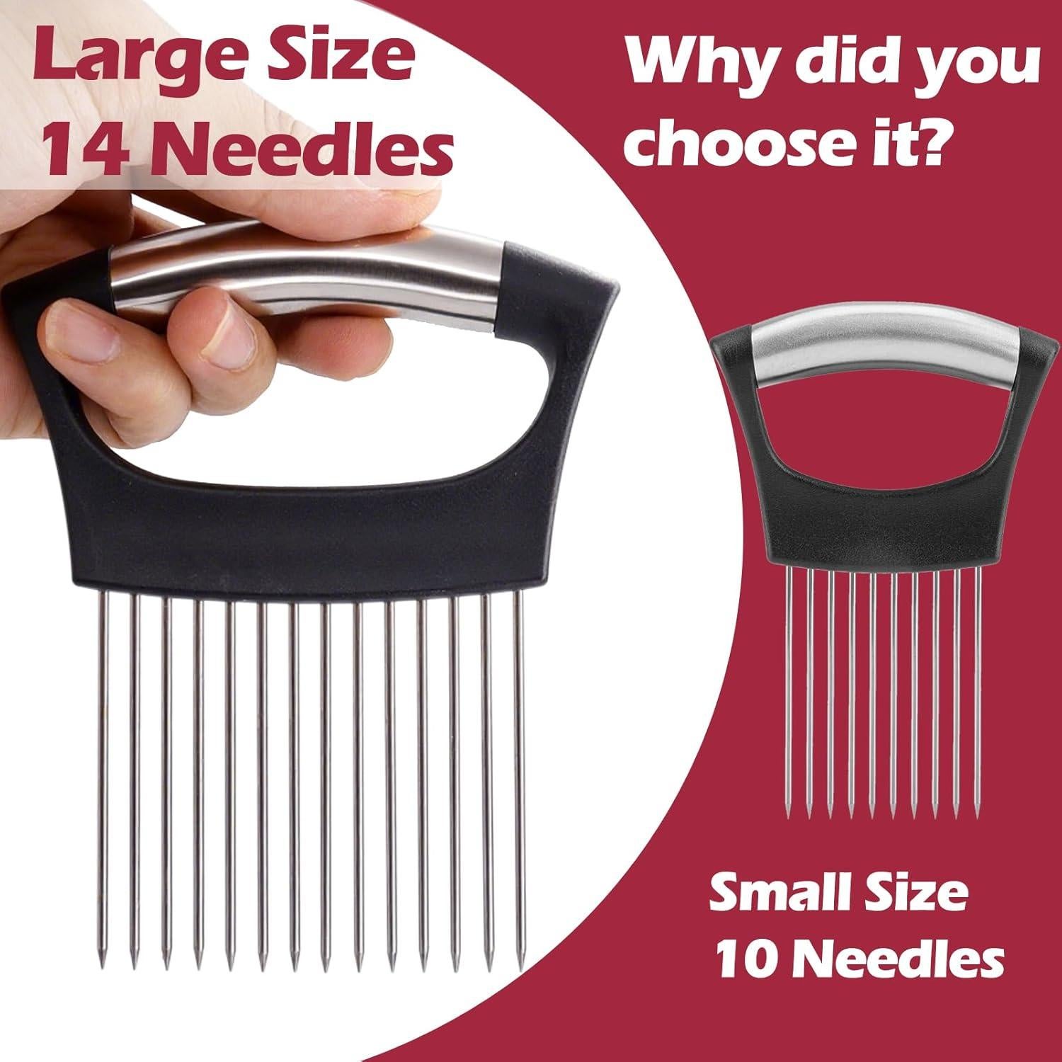 Cortador de Cebolla JAYVAR Extra Grande con 14 Agujas de Acero Inoxidable