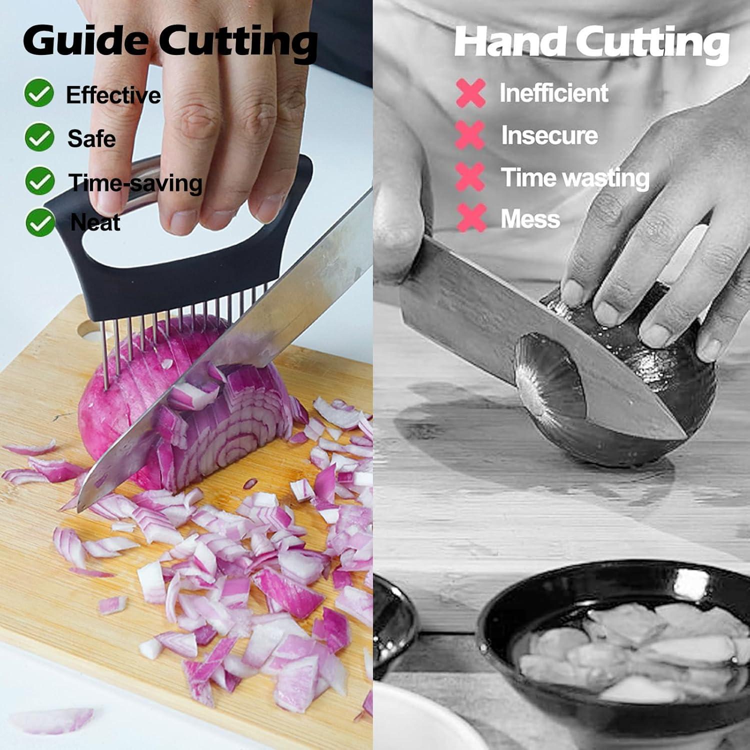 Cortador de Cebolla JAYVAR Extra Grande con 14 Agujas de Acero Inoxidable