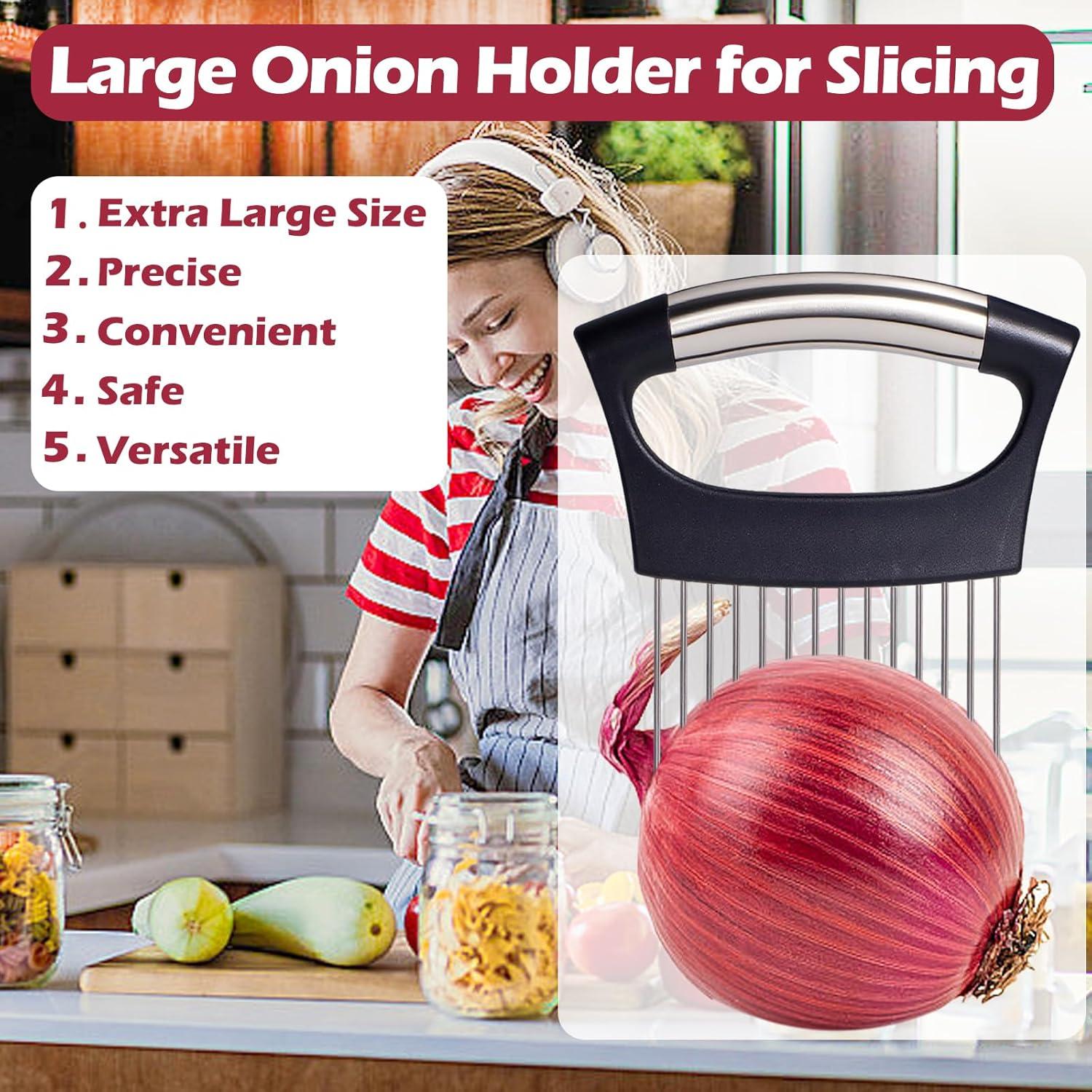 Cortador de Cebolla JAYVAR Extra Grande con 14 Agujas de Acero Inoxidable