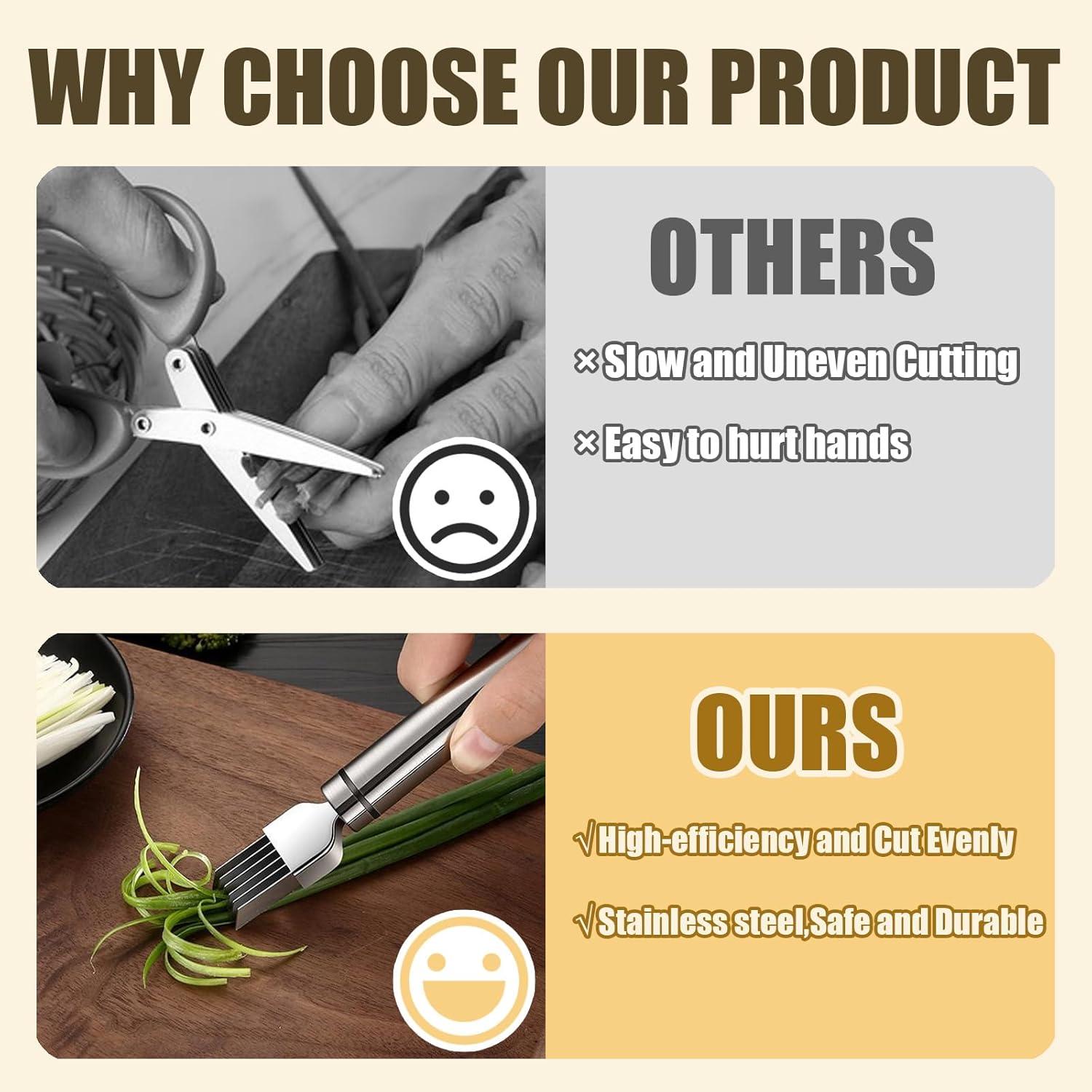 Cortador de Cebollín CCDANSIYUCR de Acero Inoxidable 5 Cuchillas