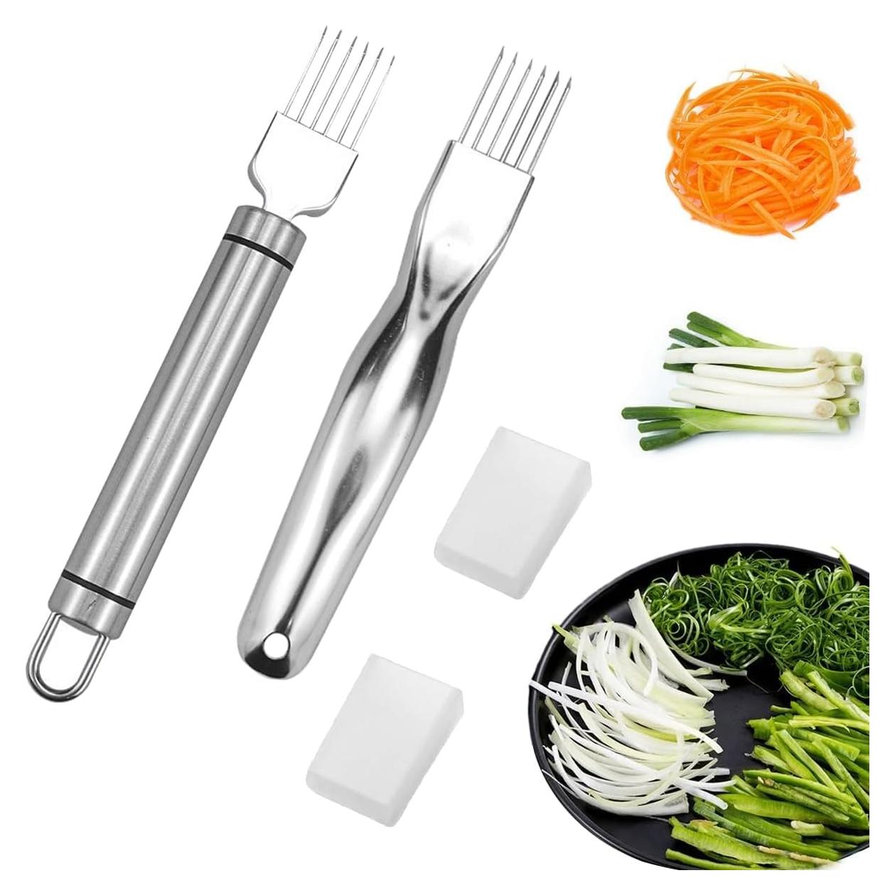 Cortador de Cebollín Bokexing de Acero Inoxidable 2 PCS