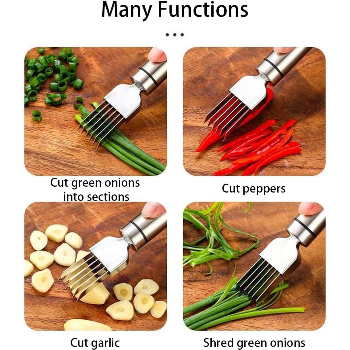 Cortador de Cebollín Bokexing de Acero Inoxidable 2 PCS
