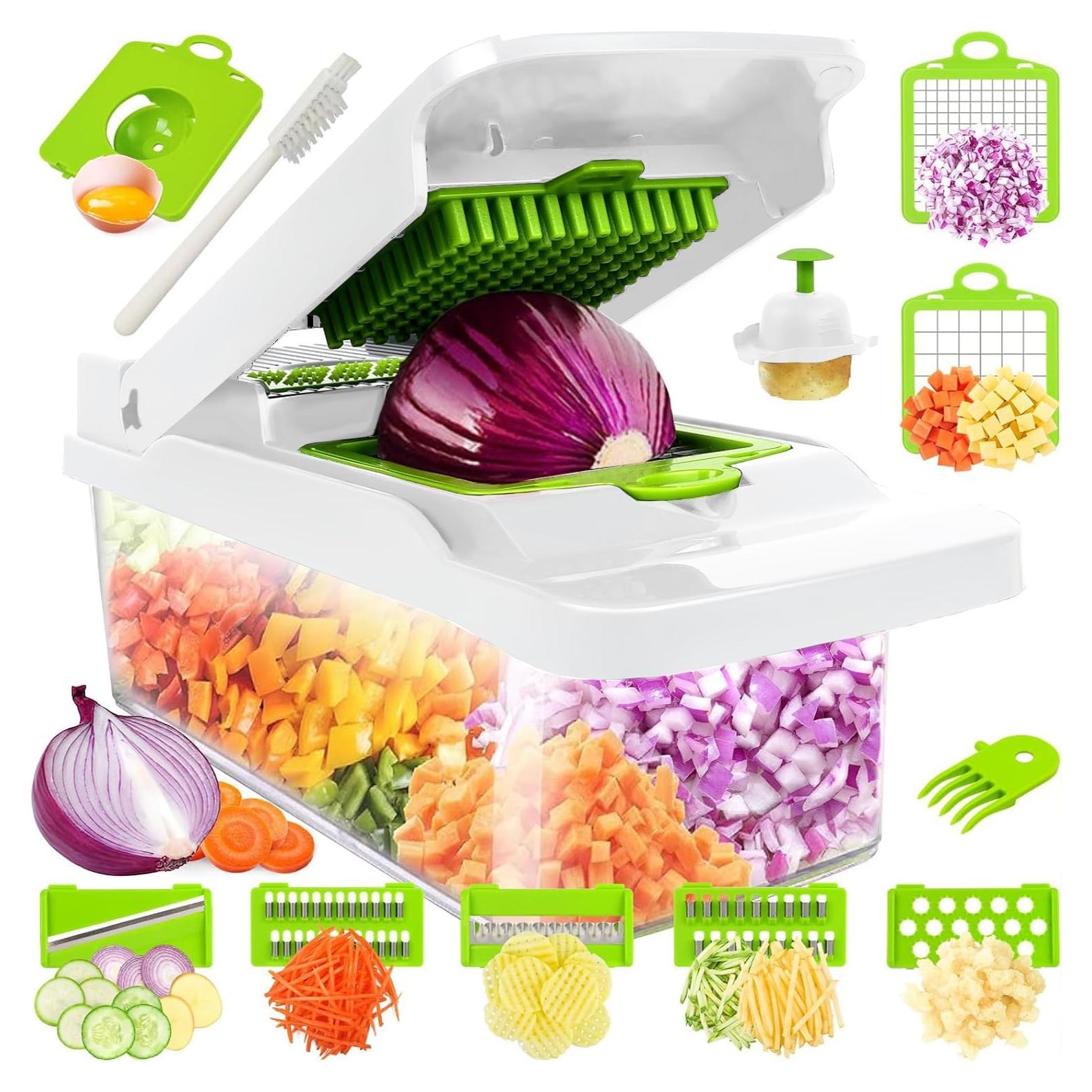 Picador de Verduras Multifuncional Amzeth 12 en 1 Blanco