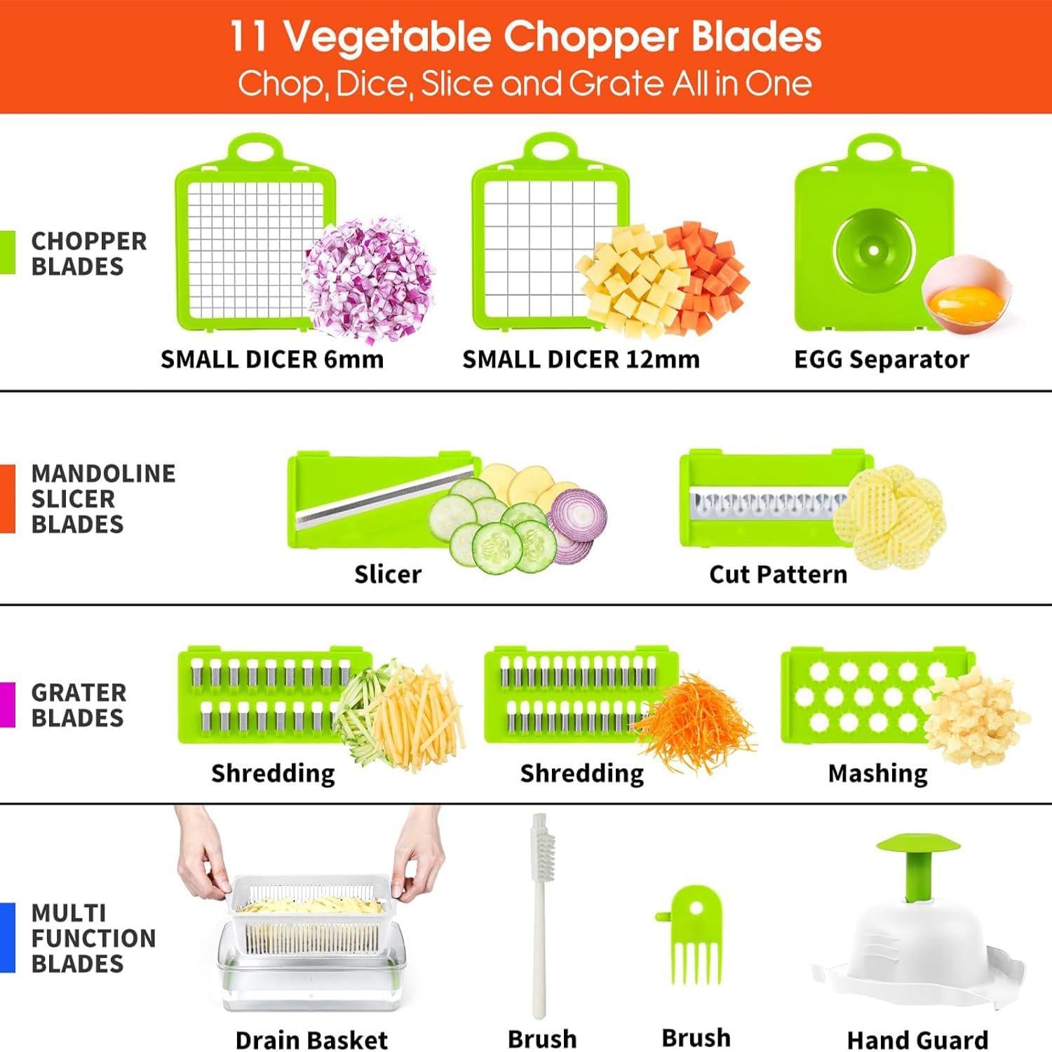 Picador de Verduras Multifuncional Amzeth 12 en 1 Blanco