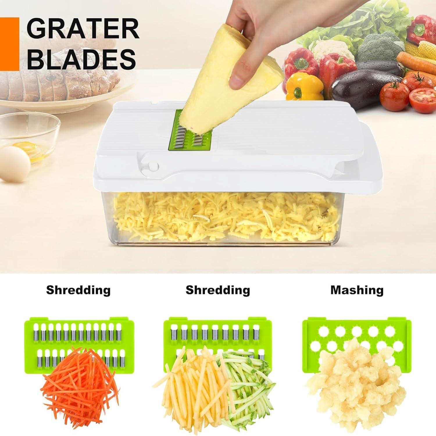 Picador de Verduras Multifuncional Amzeth 12 en 1 Blanco