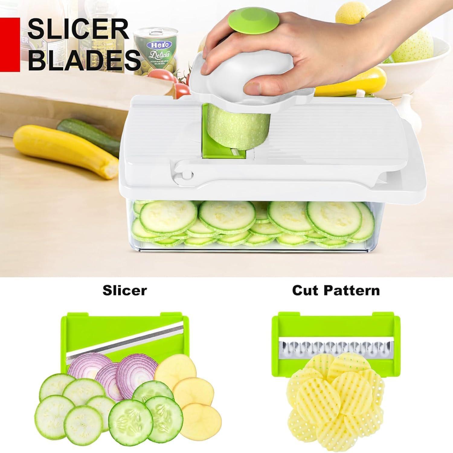 Picador de Verduras Multifuncional Amzeth 12 en 1 Blanco