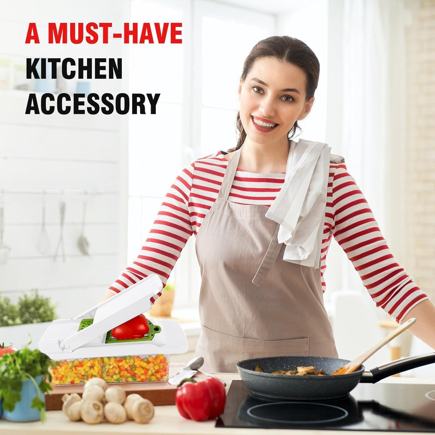 Picador de Verduras Multifuncional Amzeth 12 en 1 Blanco