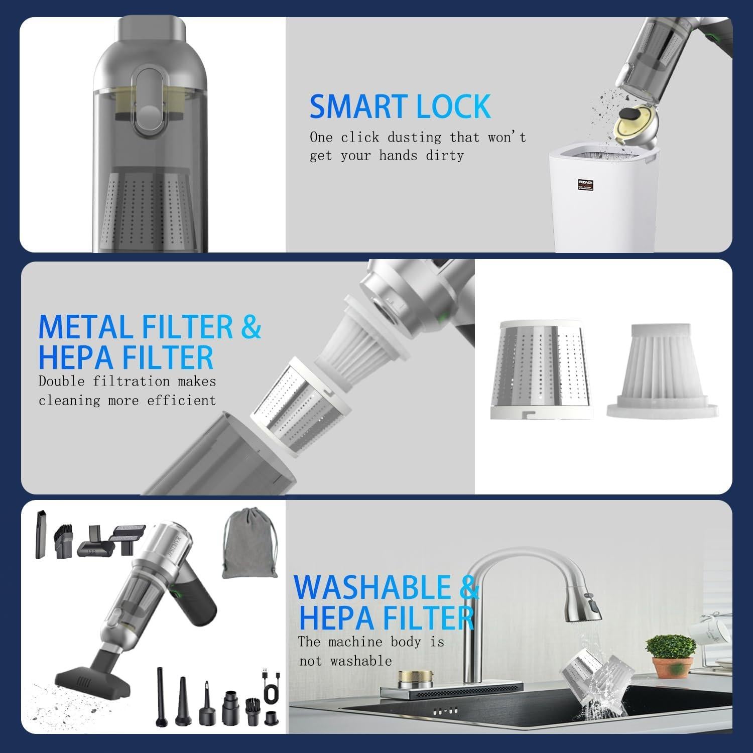 Aspiradora Portátil Inalámbrica JPSTMVR LT-133 18000PA 120W