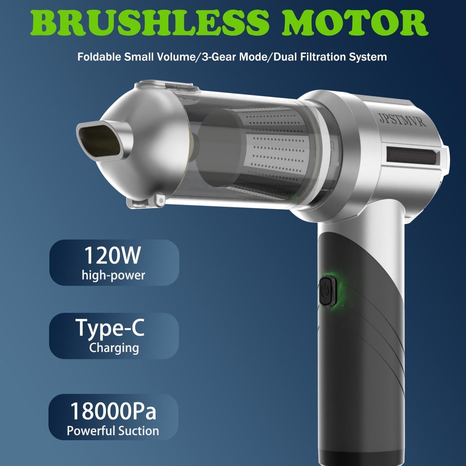 Aspiradora Portátil Inalámbrica JPSTMVR LT-133 18000PA 120W