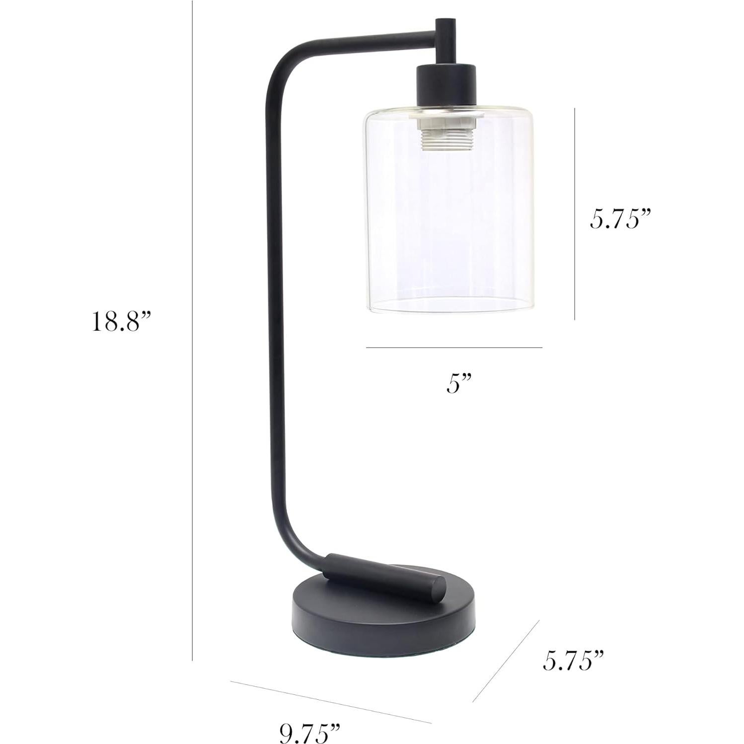 Lámpara de Mesa Industrial Simple Designs LD1036-BLK Negra