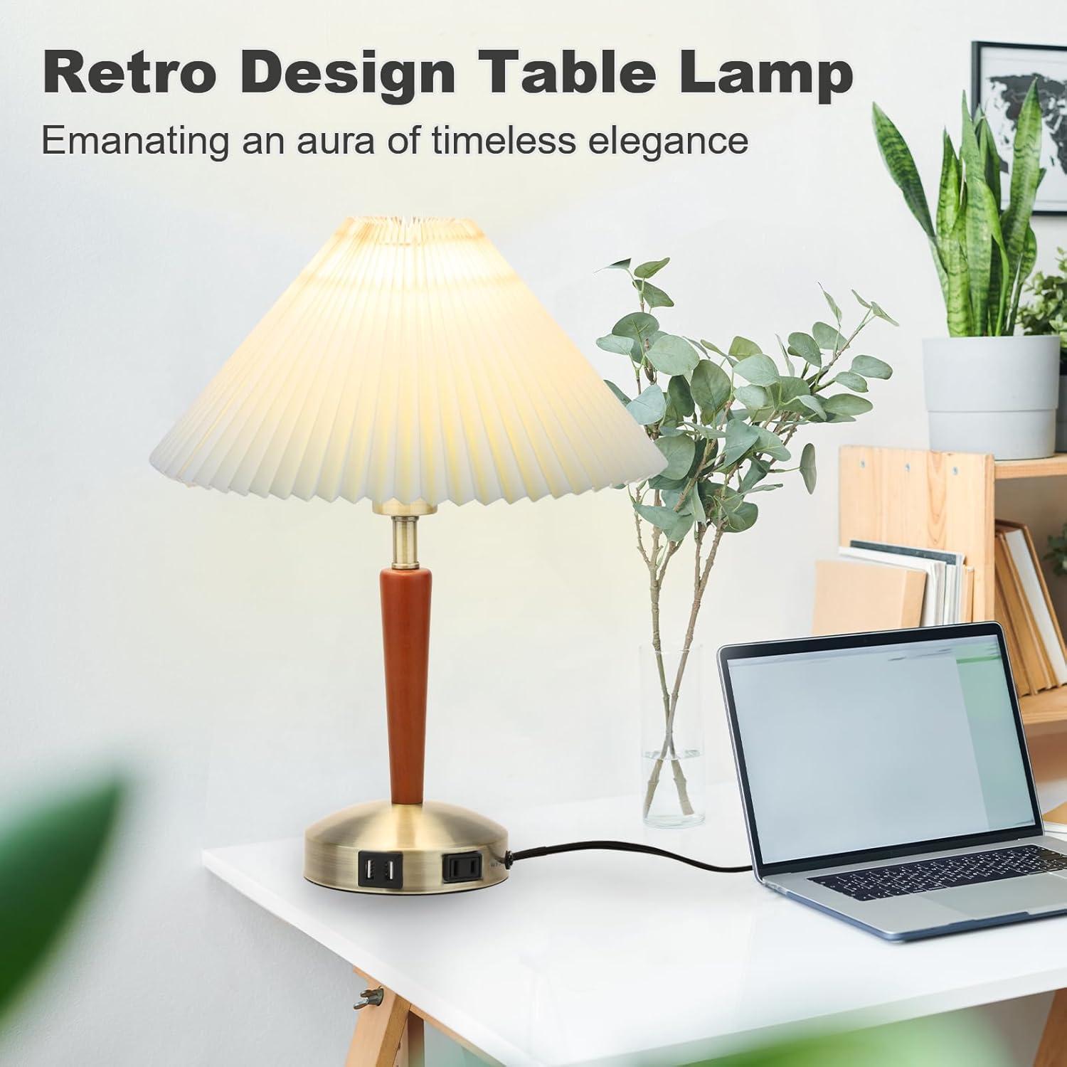 Lámpara de Mesa Táctil LALISU con Regulación 3 Niveles Marrón