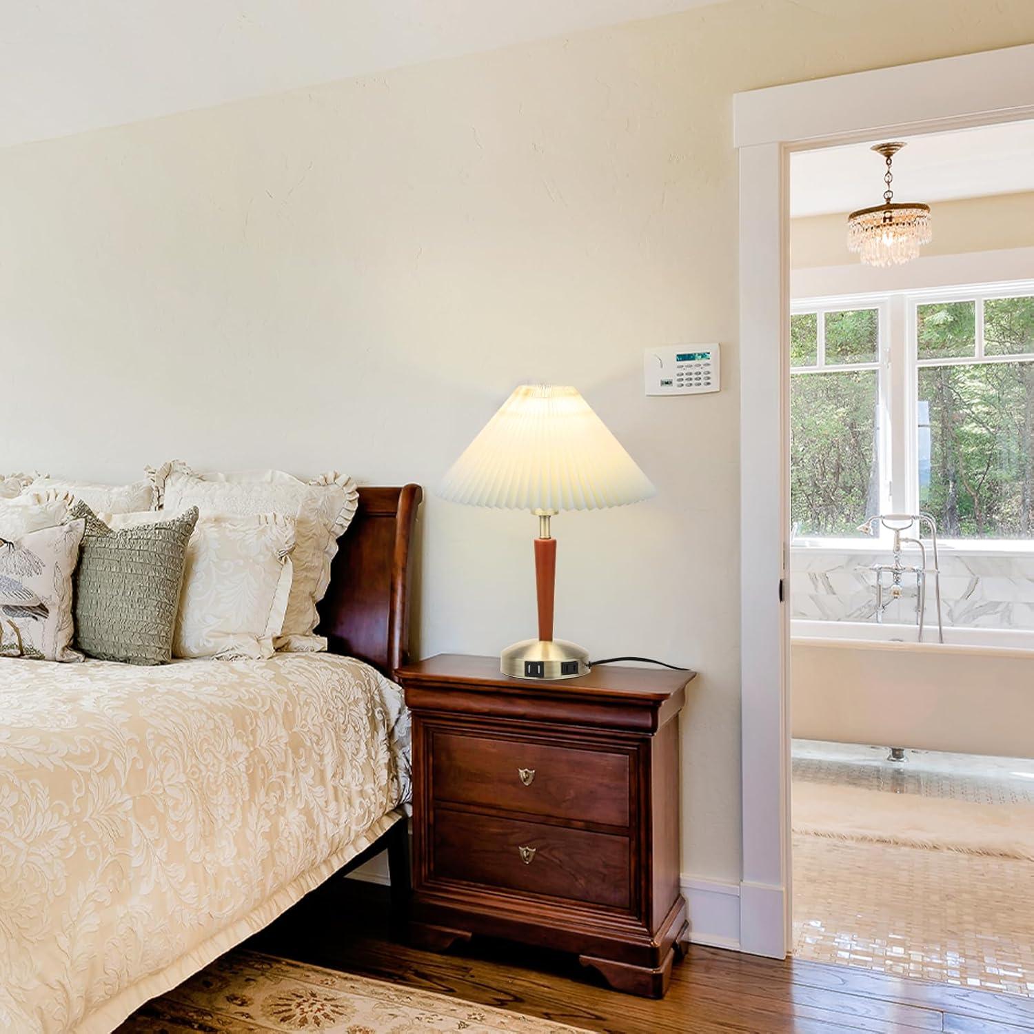 Lámpara de Mesa Táctil LALISU con Regulación 3 Niveles Marrón