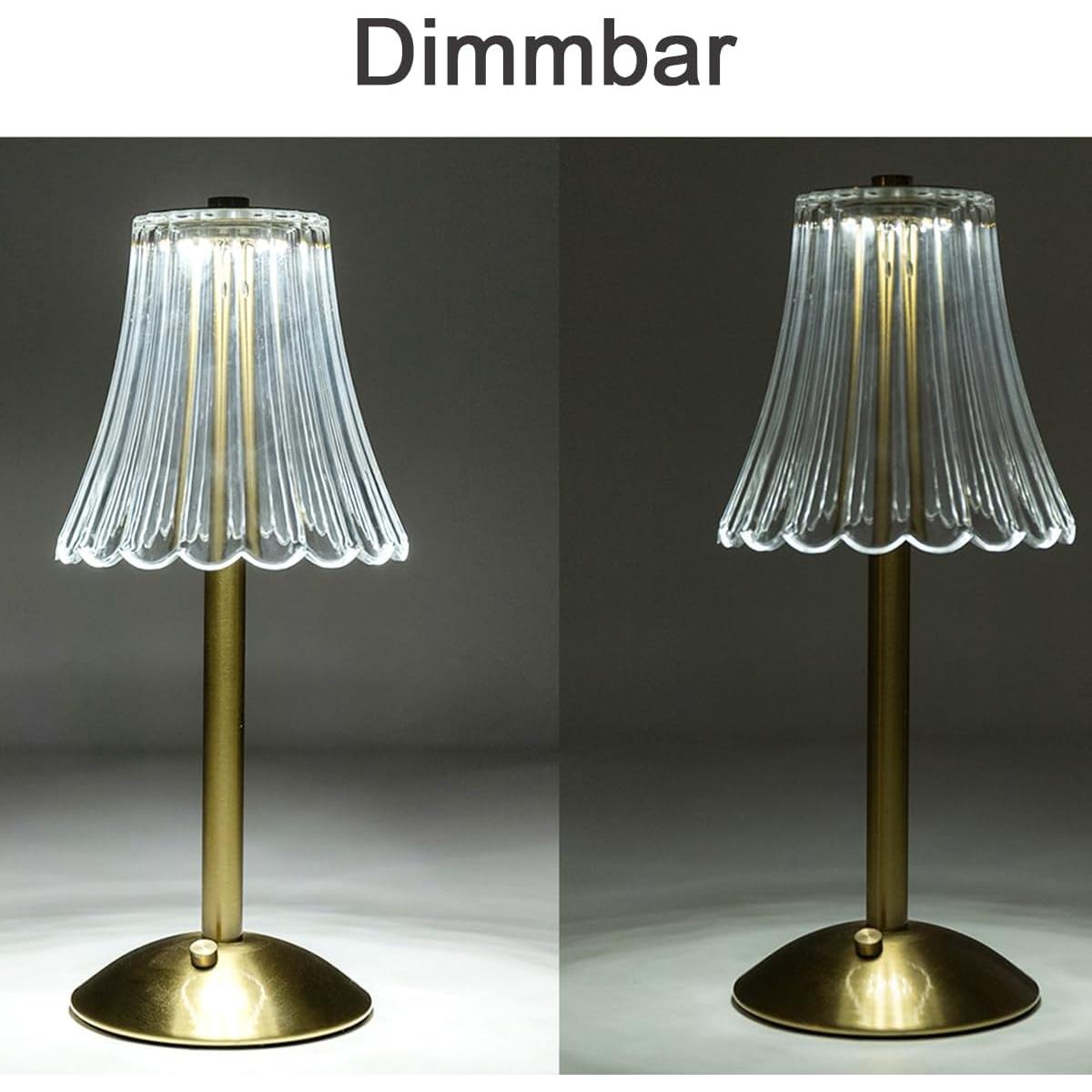 Lámpara de Mesa Inalámbrica HEQET LED Dorada 30 cm Carga USB