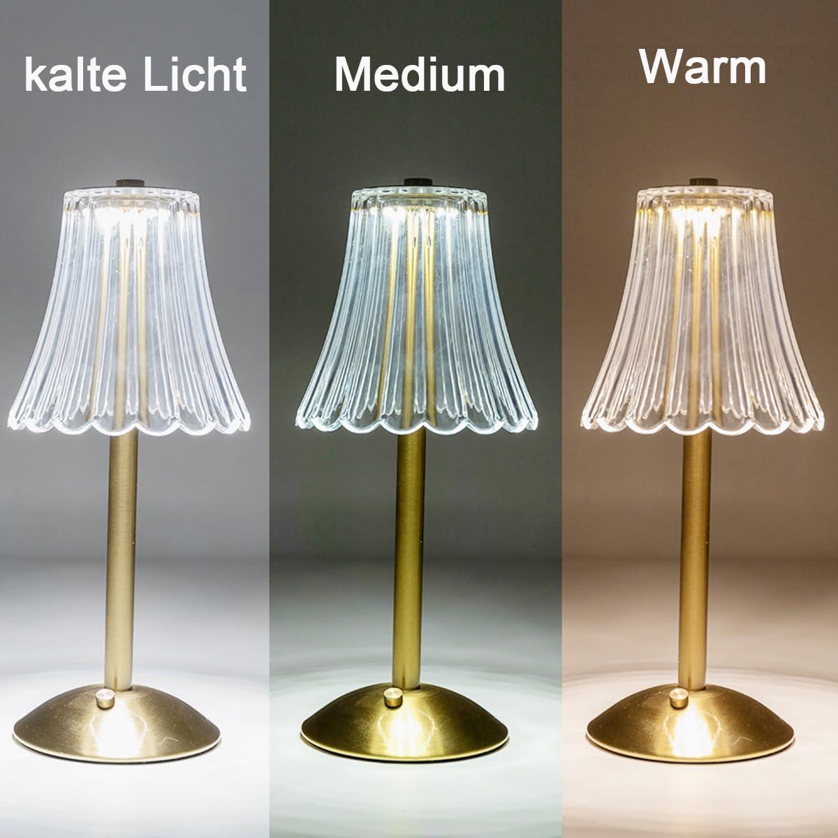 Lámpara de Mesa Inalámbrica HEQET LED Dorada 30 cm Carga USB