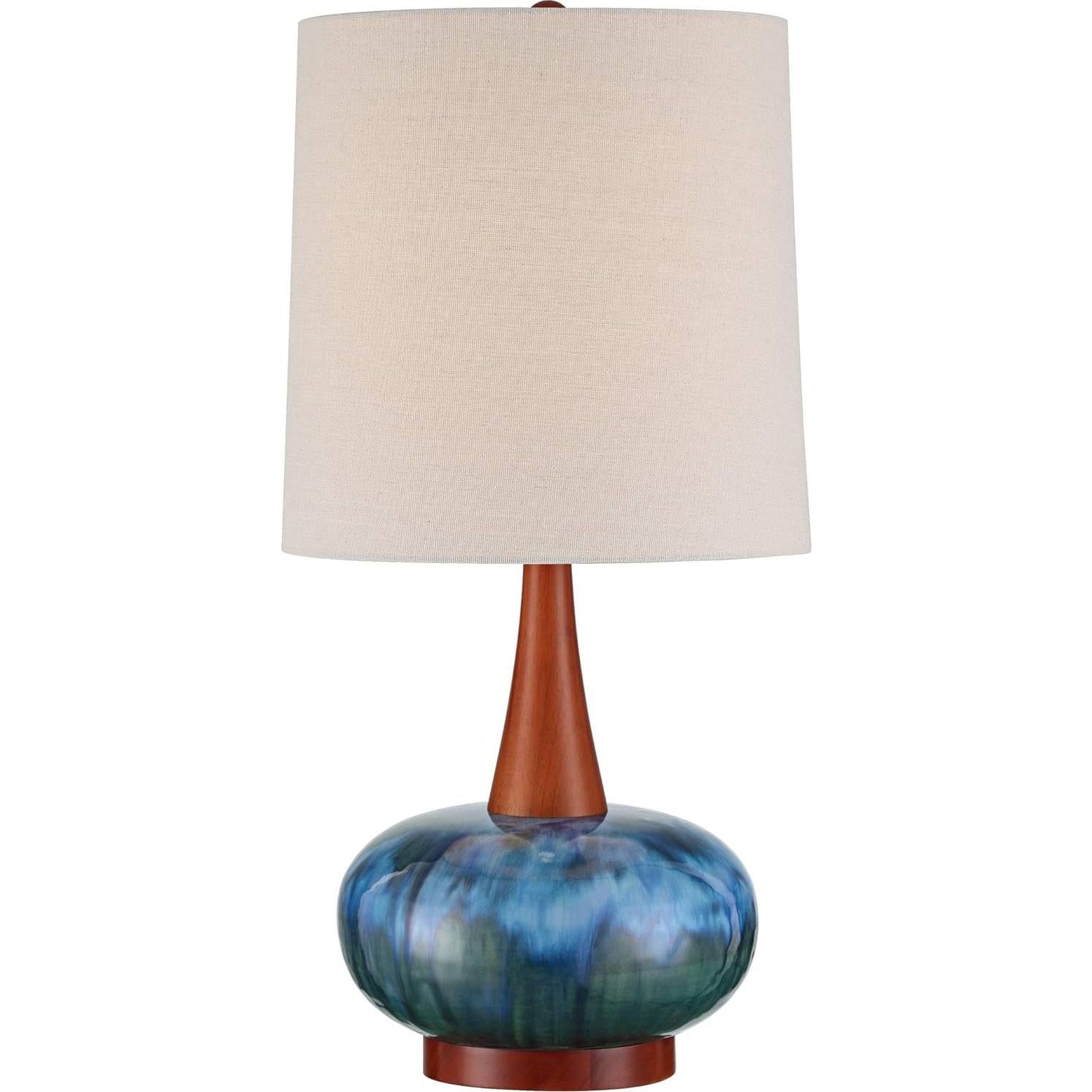 Lámpara de Mesa Moderna 360 Iluminación Andi 63.5 cm Cerámica Azul Verde