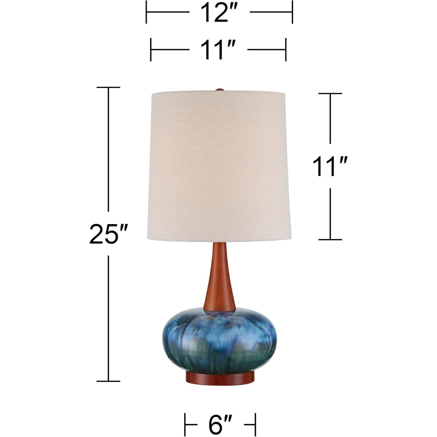 Lámpara de Mesa Moderna 360 Iluminación Andi 63.5 cm Cerámica Azul Verde