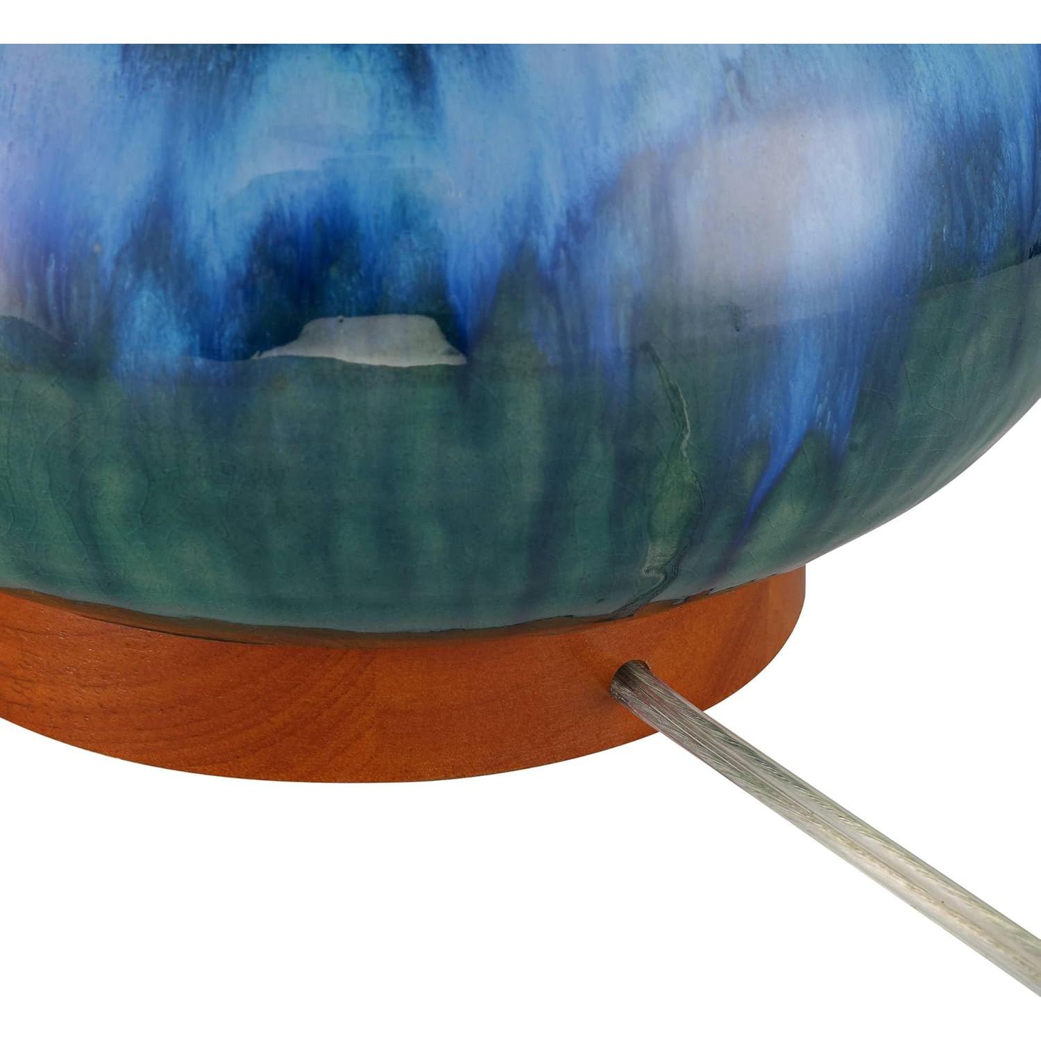 Lámpara de Mesa Moderna 360 Iluminación Andi 63.5 cm Cerámica Azul Verde