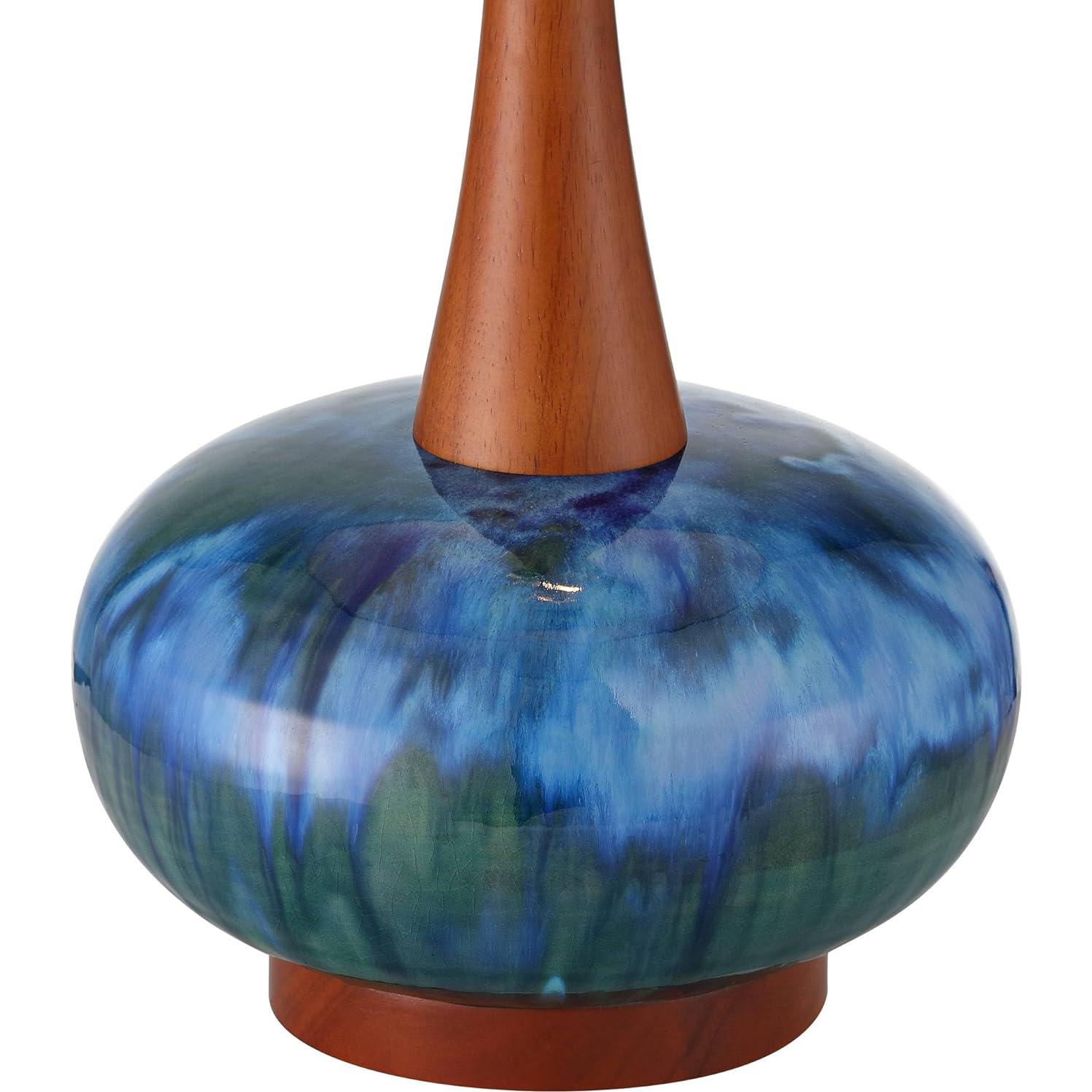 Lámpara de Mesa Moderna 360 Iluminación Andi 63.5 cm Cerámica Azul Verde