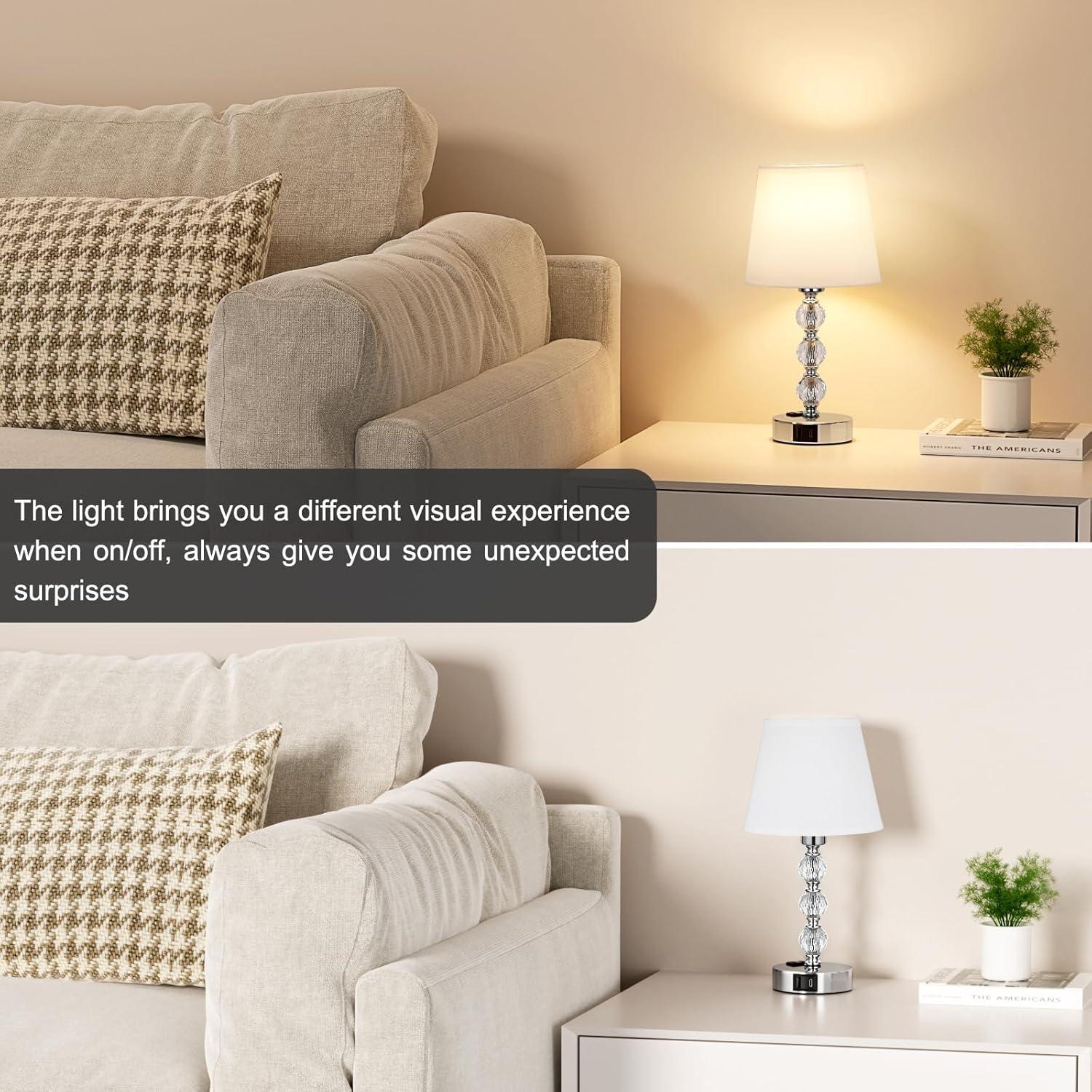 Juego de 2 Lámparas de Mesa Acaxin con Carga USB y Táctil