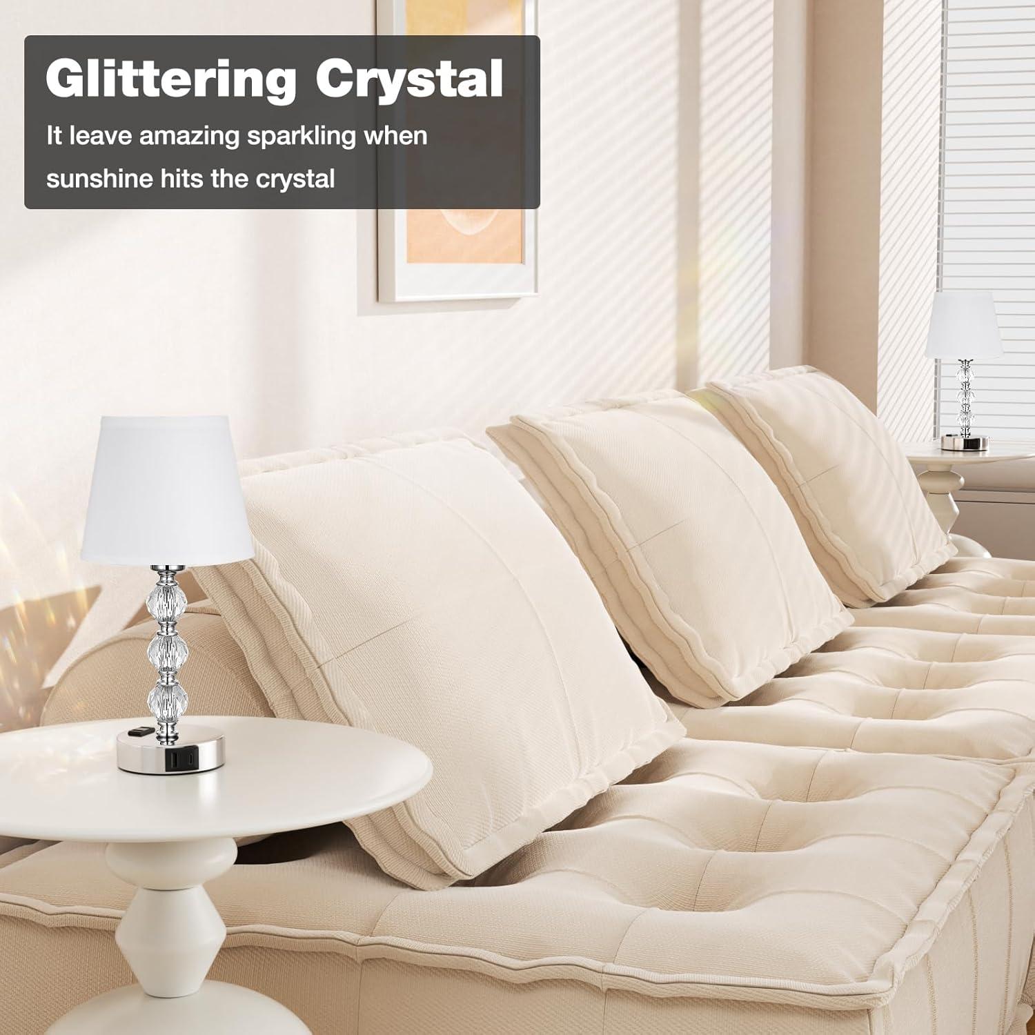 Juego de 2 Lámparas de Mesa Acaxin con Carga USB y Táctil