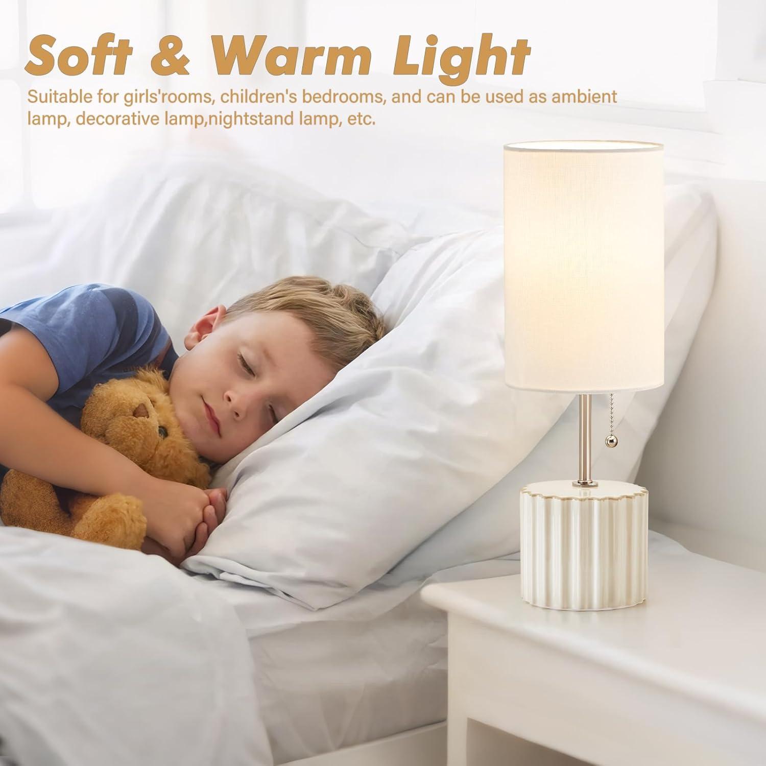 Juego de 2 lámparas de mesa cerámica blanca GyroVu 3 temperaturas