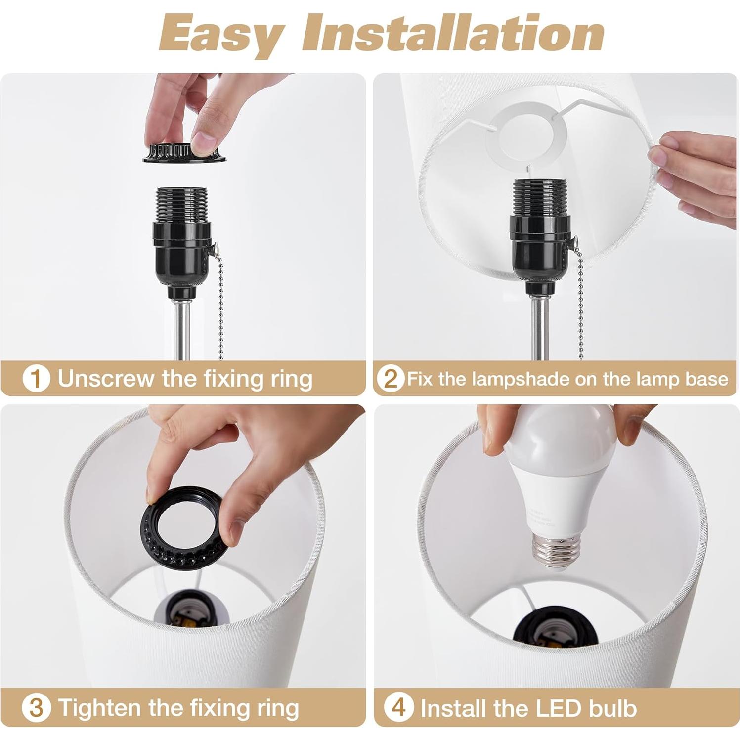 Juego de 2 lámparas de mesa cerámica blanca GyroVu 3 temperaturas