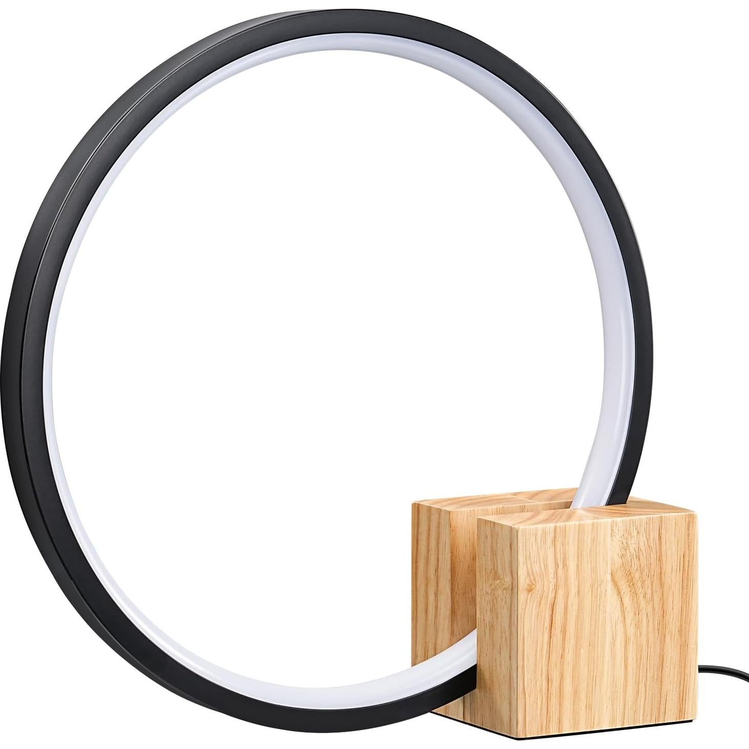 Lámpara de Mesa LED Edishine con Base de Madera 12W 540LM