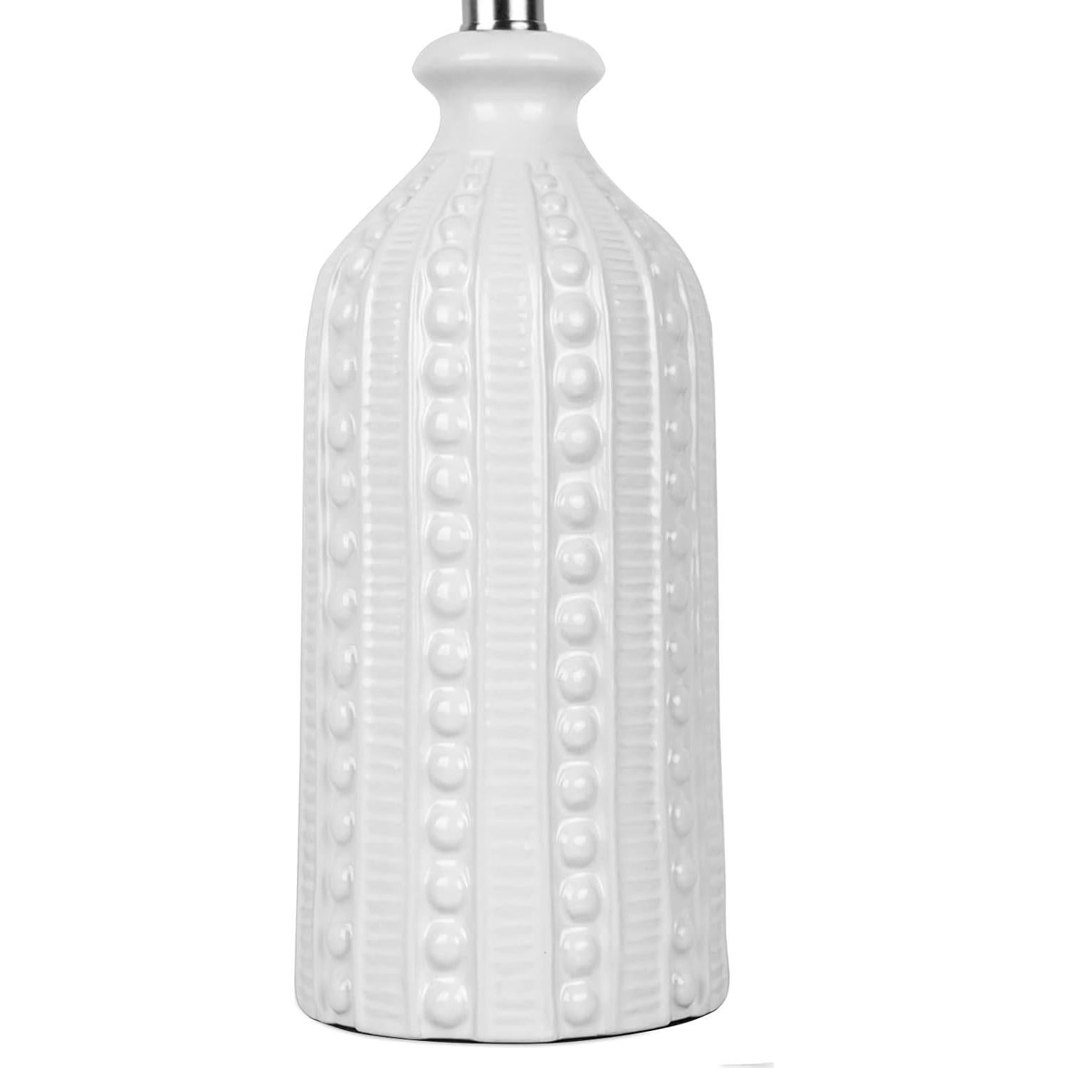 Lámpara de Mesa Cerámica Blanca JUNNAI 62 cm Regulable 3 Vías