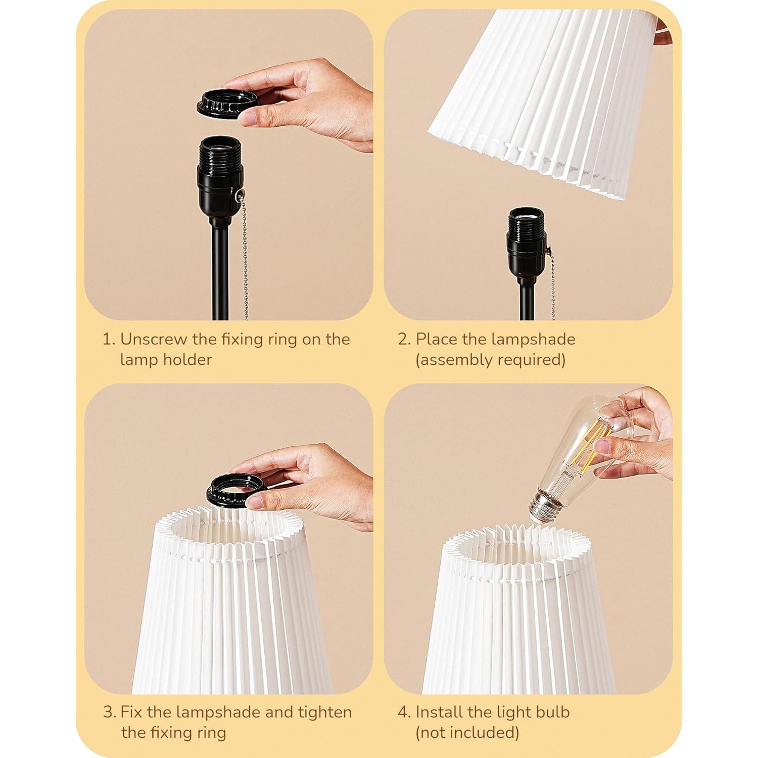 Lámpara de Mesa Alta EDISHINE Moderna E26 Pantalla Origami