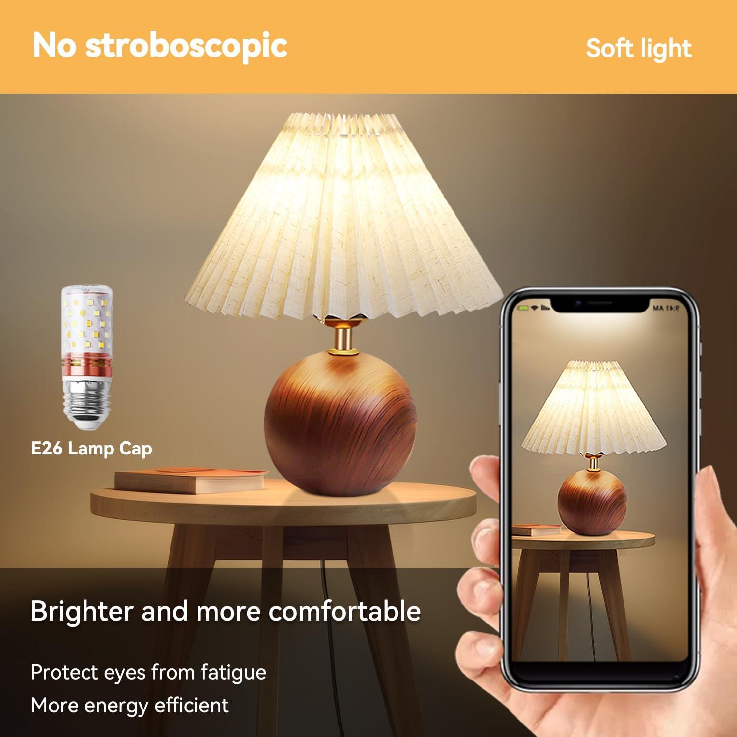 Lámpara de Mesa de Cerámica JUHOM TEMPLE-01 Beige LED