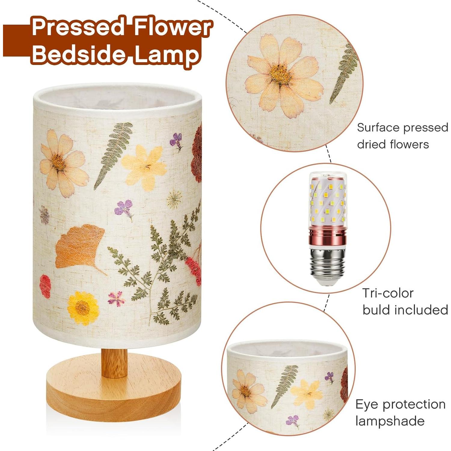 Lámpara de Mesa Floral Hortsun 20x10cm Estilo Moderno