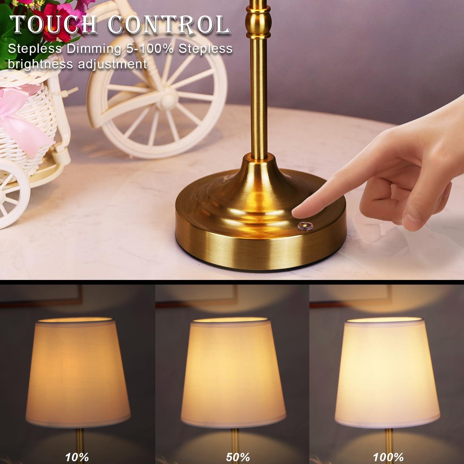 Lámpara de Mesa LED Recargable Focondot Bronce 39.6 cm