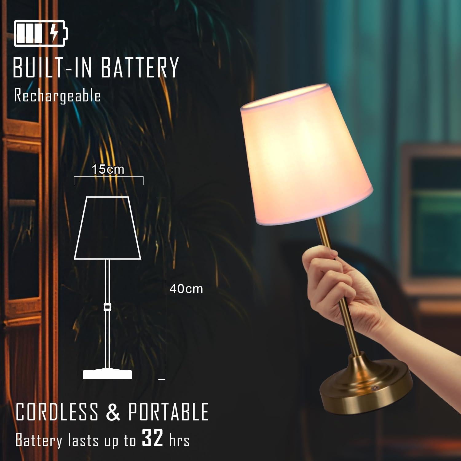 Lámpara de Mesa LED Recargable Focondot Bronce 39.6 cm