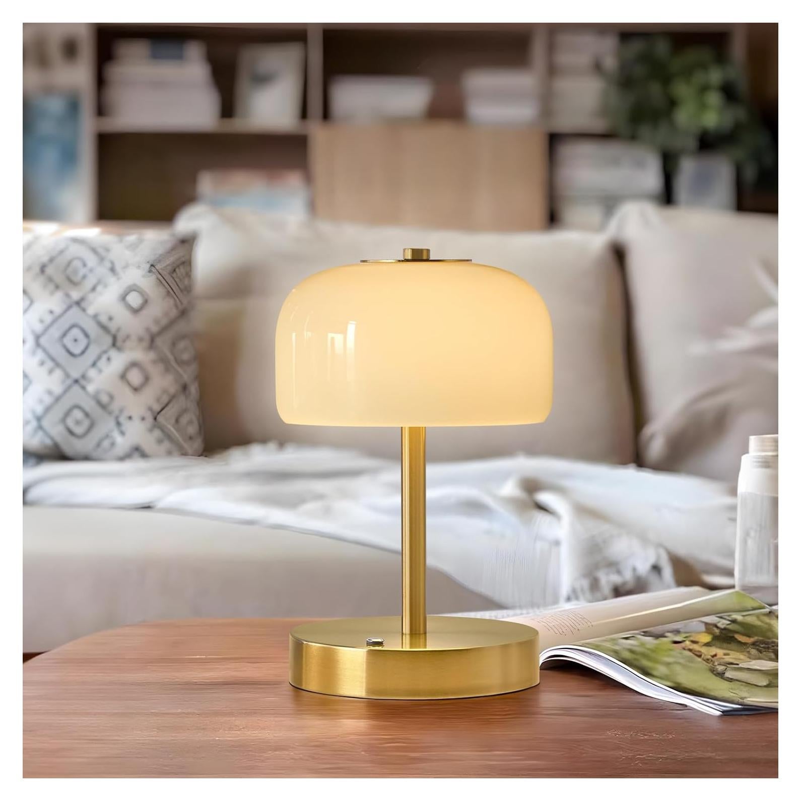 Lámpara de Mesa Inalámbrica PORTRES LED Táctil Oro 3 Niveles