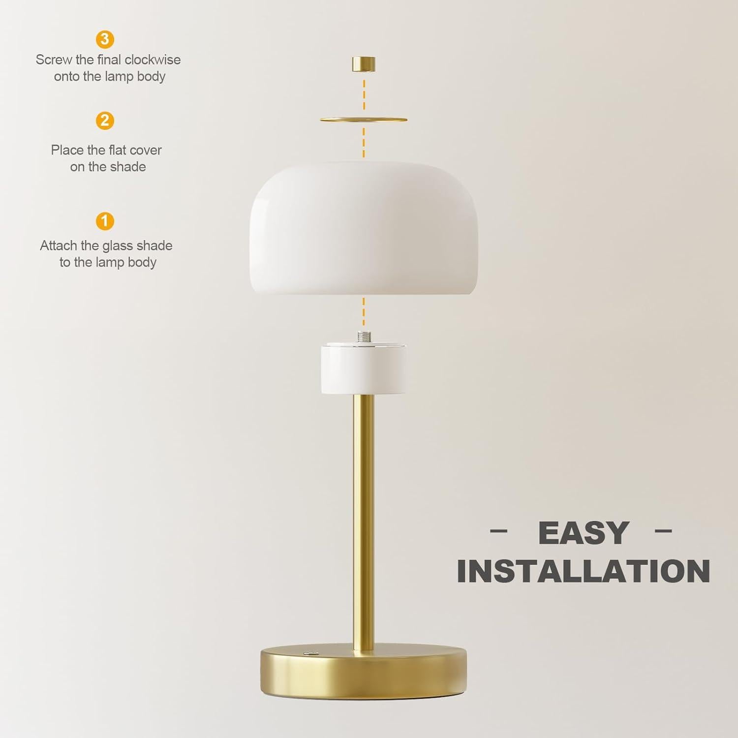 Lámpara de Mesa Inalámbrica PORTRES LED Táctil Oro 3 Niveles