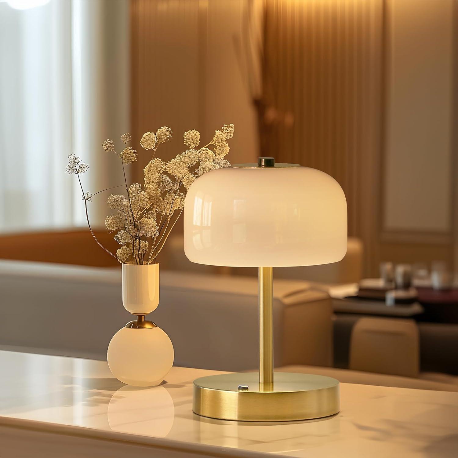 Lámpara de Mesa Inalámbrica PORTRES LED Táctil Oro 3 Niveles